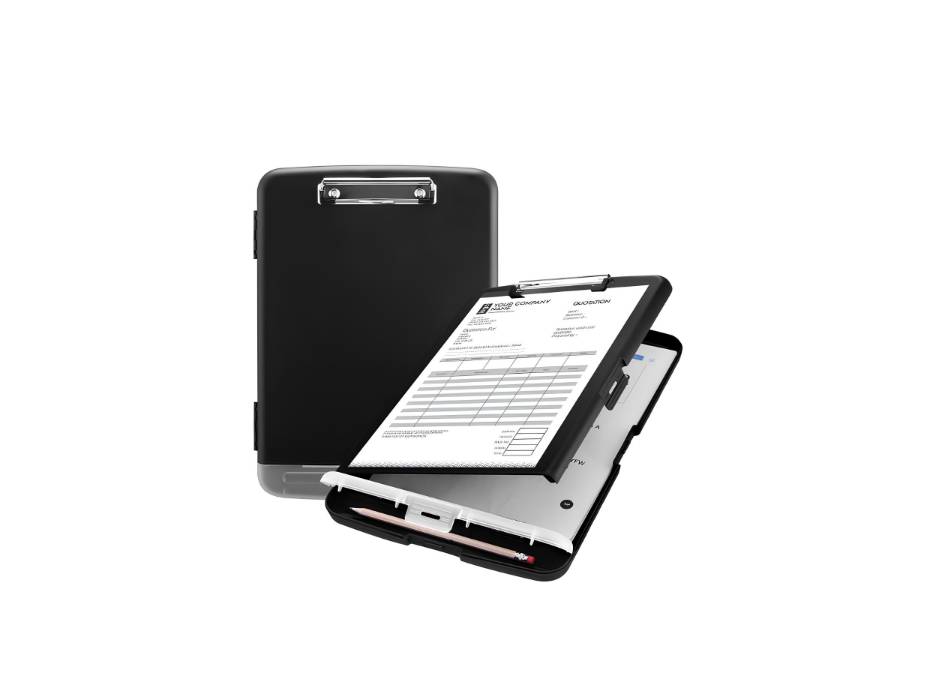 Heavy Duty Plastic Storage Clipboard with Low Profile Clip, Clipboard Folder Side-Opening