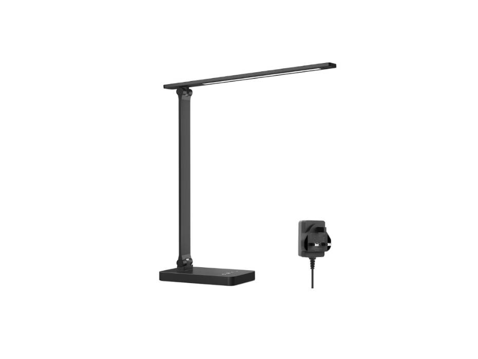 LED Desk Lamp with Power Adapter 9.2W,  Black