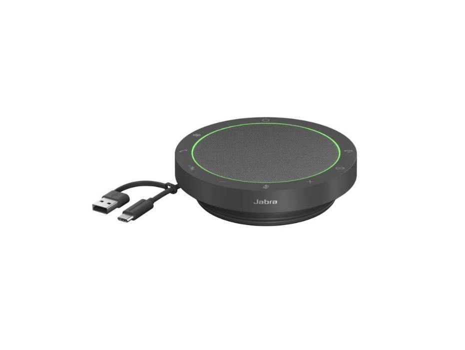 Jabra Speak2 55 Wireless Bluetooth Speakerphone with 4 Noise-cancelling Mics, Full-range 50mm Speaker, Compact and portable - MS Teams Certified, Works with Other Platforms - Dark Grey