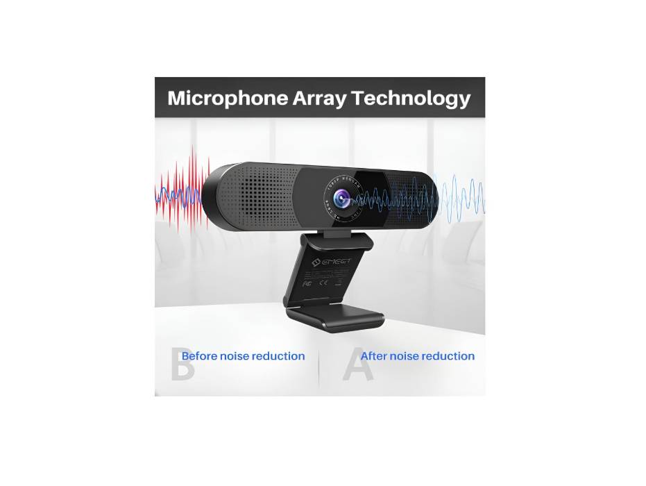 eMeet 3 in 1 1080P C980 Pro USB Webcam with Microphone and Speakers