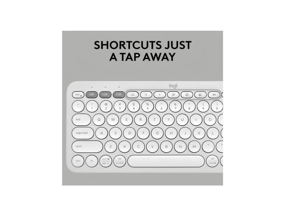 Logitech Pebble Keys 2 K380s, Multi-Device Bluetooth Wireless Keyboard, White