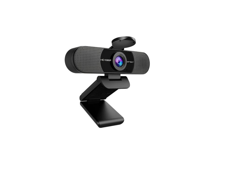 EMEET 1080P Webcam with Microphone, C960 Web Camera, 2 Mics Streaming, 90°FOV Computer Camera, Plug and Play