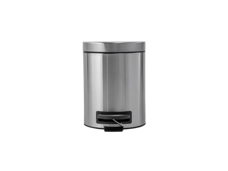 Ninestars JCT-5-2, 5 L Pedal Operated Stainless Steel Kitchen Trash and Garbage Bin with Soft-Close Lid, Stay Open and Reinforced Pedal for Bathroom, Home and Office