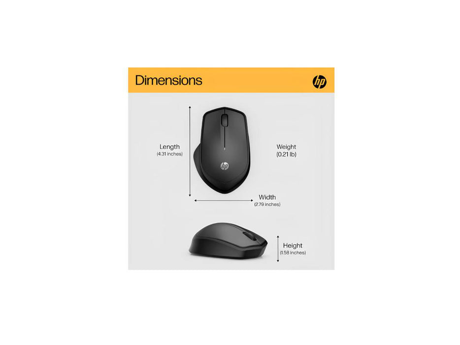 HP 280 Silent Wireless Mouse, Black [19U64AA]