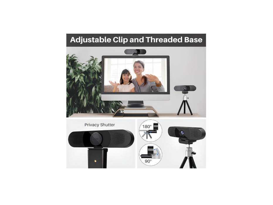 eMeet 3 in 1 1080P C980 Pro USB Webcam with Microphone and Speakers