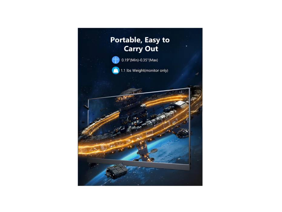 MagicRaven Portable Monitor, 15.6" 1080P Laptop Screen, Slim Lightweight Dual USB C HDMI Second Computer Gaming Display with Speakers, Travel Monitor for PS4/5 Xbox Switch