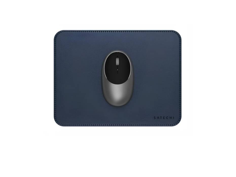 Satechi Vegan Leather Mouse Pad - Scratch and Water Resistant, For Office and Home, 25 cm x 19 cm x 0.36 cm – Blue