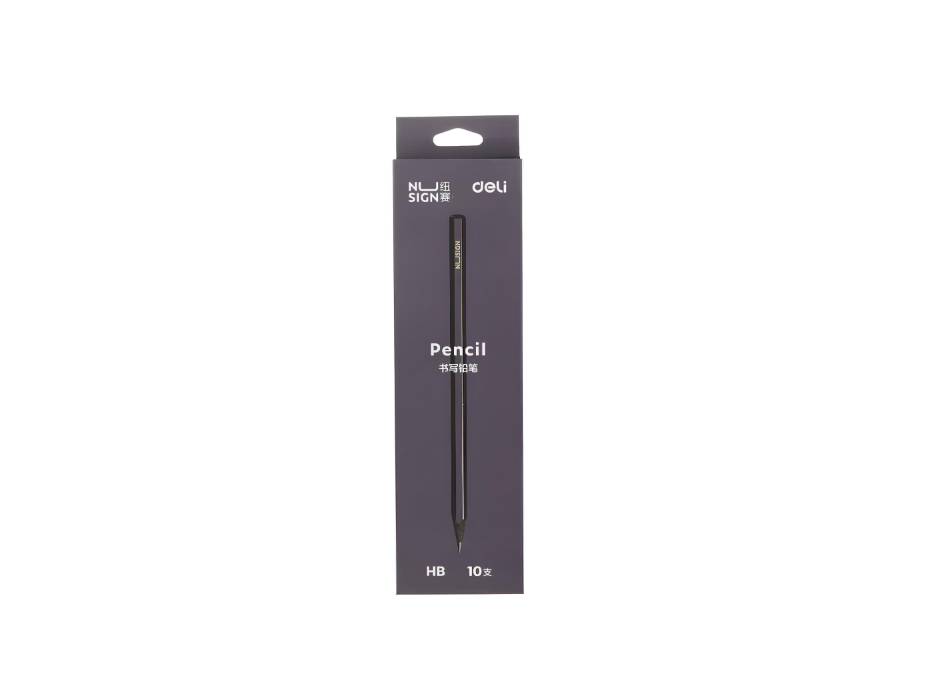 Deli Nusign HB Pencil, Black, Pack of 10