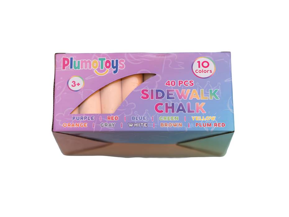 PlumoToys Washable 10 colors Chalk Set - Pack of 40