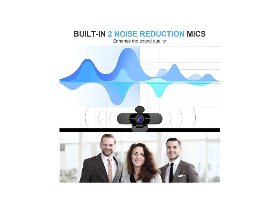 EMEET 1080P Webcam with Microphone, C960 Web Camera, 2 Mics Streaming, 90°FOV Computer Camera, Plug and Play