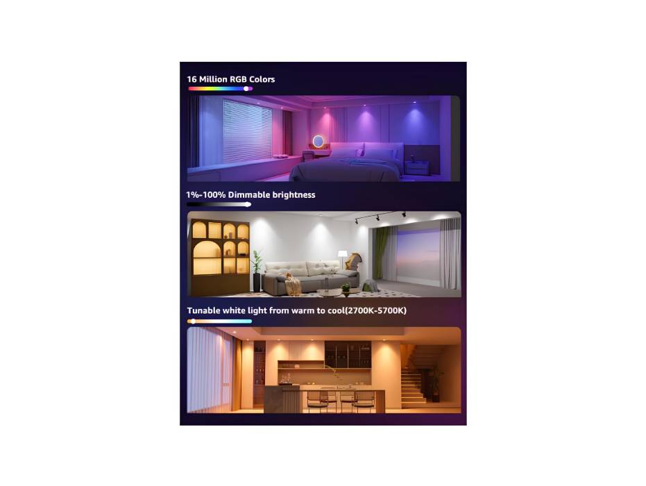 Lepro BG1 AI Smart Bulbs GU10, 400lm 4.5W Spotlight Bulb Dimmable, RGB 2700K-5700K, 50W Halogen Equivalent, Works with Alexa/Google Assistant, Voice Control, Personalized AI Lighting Designer