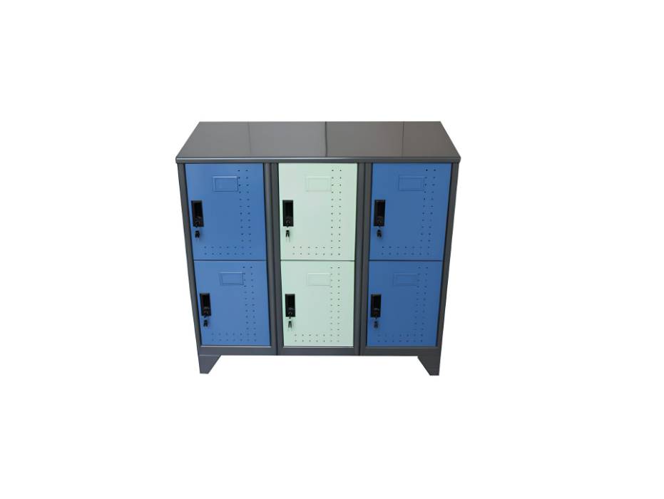 RIGID Steel 6 Door Storage Locker | Lockable Compartments | Metal Cabinet Bookcase Organizer with Lock for Classroom, Office, Schools, Gym, Home