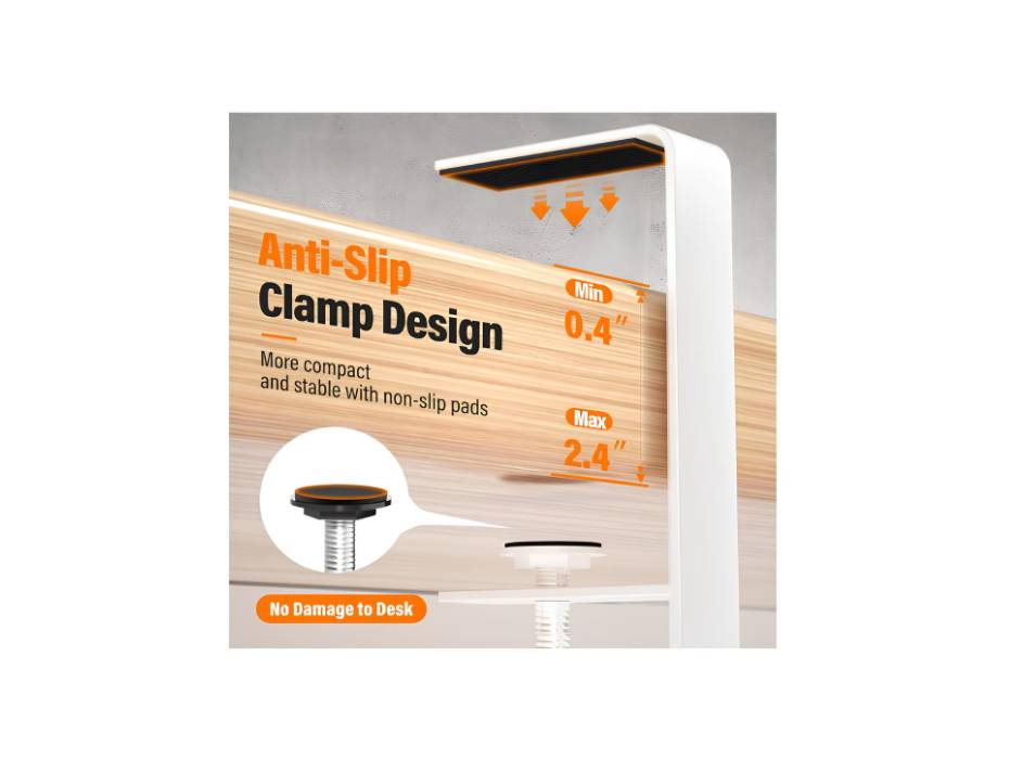 Cinati Under Desk Cable Management Tray No Drill, Upgraded Clamp Cable Management Box, Computer Cord Organizer for Desk, Desk Wire Management