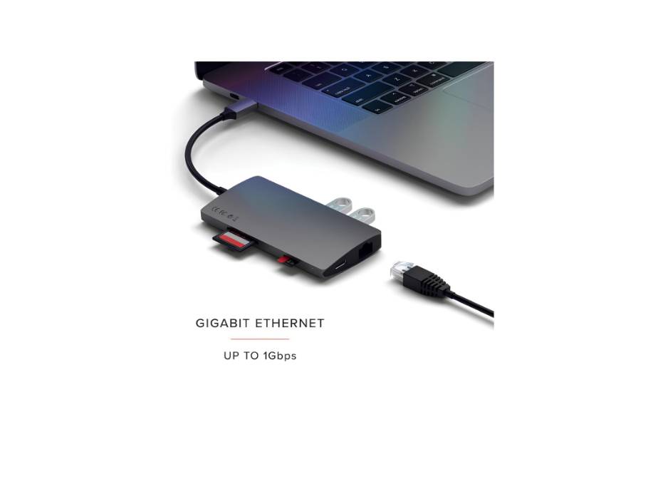 Satechi USB-C Hub Multiport Adapter V2 - Hdmi 4k- Ethernet port - Space Gray