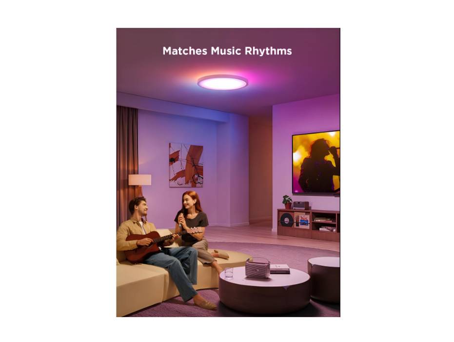 Govee RGBIC LED Ceiling Light, Smart Ceiling Light, 30 cm, 2400 LM, 2200-6500 K. Ceiling Lamp with 16 Million DIY Colors