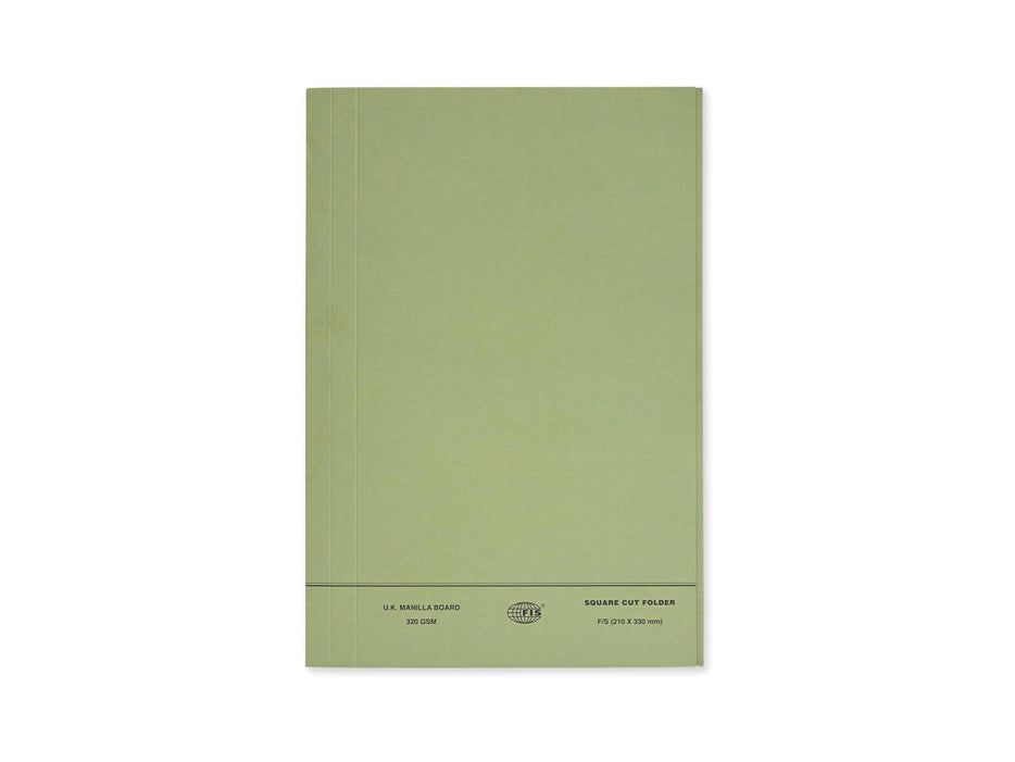 Square Cut Folder FS W/O Fastener 10/pack, Green