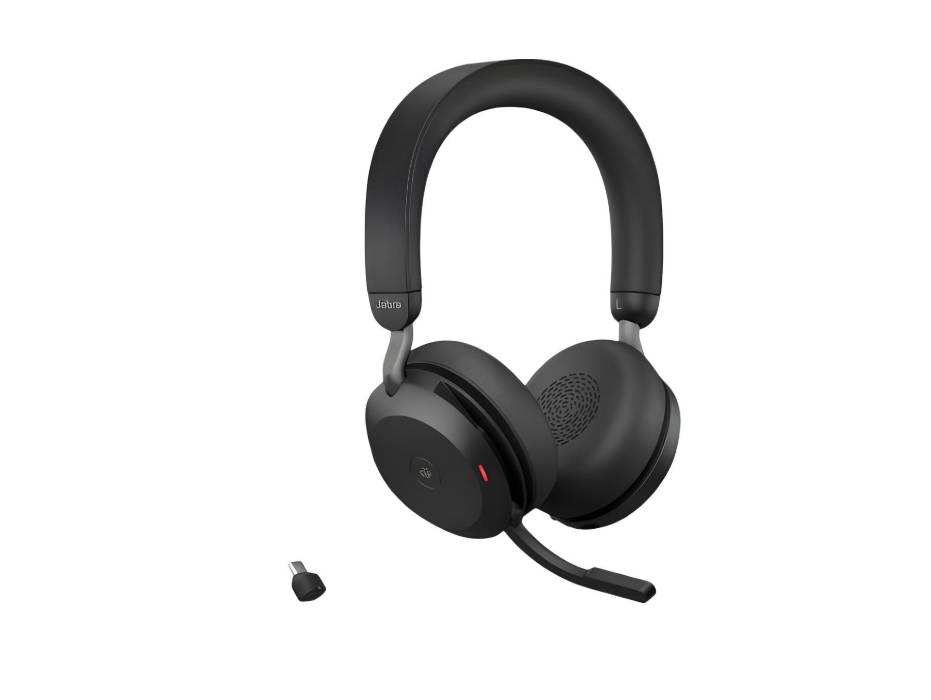 Jabra Evolve2 75 Wireless PC Headset with 8-Microphone Technology - Dual Foam Stereo Headphones with Advanced Active Noise Cancellation