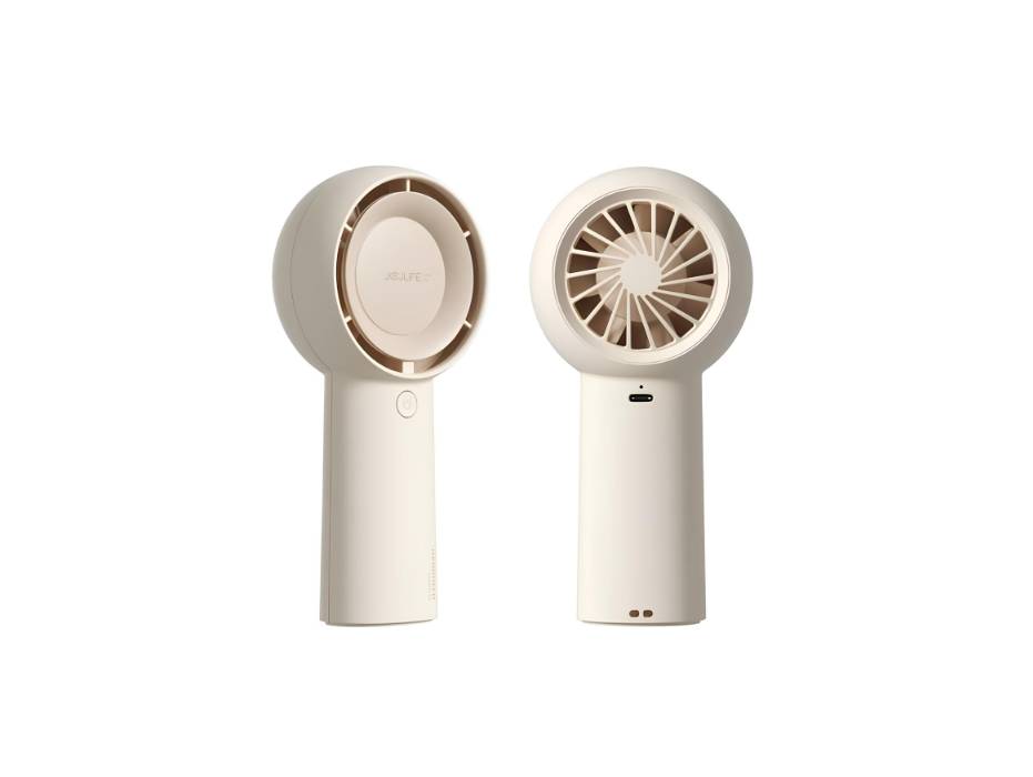 JISULIFE Handheld Turbo Fan [16H Max Cooling Time] Mini Portable, 4000mAh USB Rechargeable Personal, with 5 Speeds
