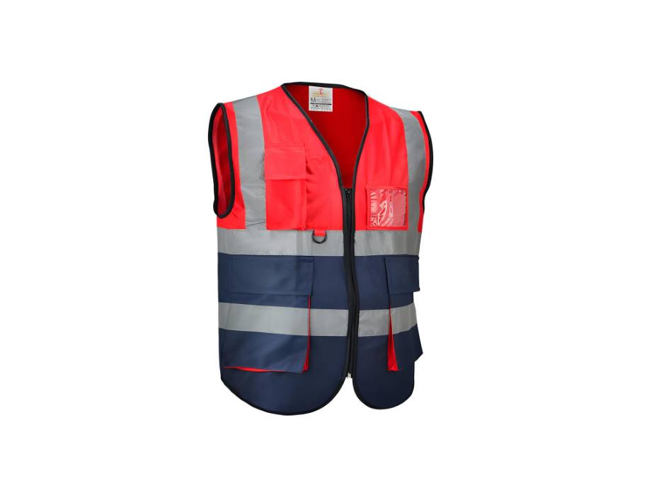 Empiral Reflective Vest, Dazzle, Red/Navy Blue, Medium