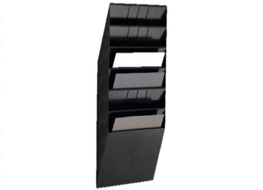 Durable FLEXIBOX 6 A4, Wall Mounted Brochure Holder, 6 Tier, Black - Altimus