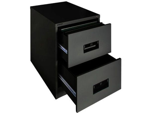 Hadid 2 Drawers Metal Filing Cabinet, Black - Altimus