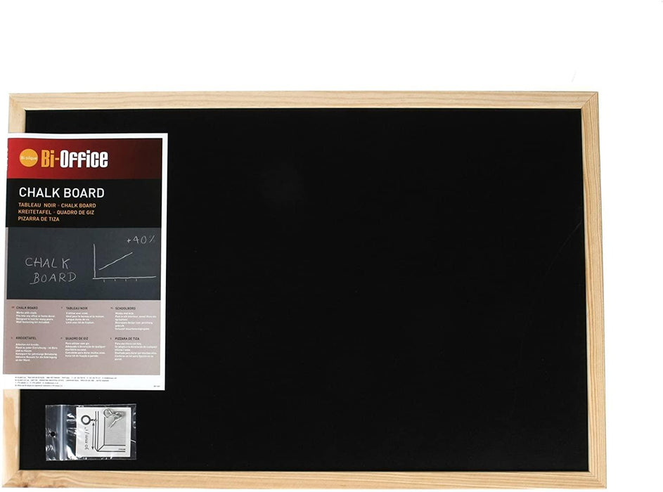 Bi-Office New Basic Black Board 60x90cm Wooden Frame Wooden Frame (PM07010115) - Altimus