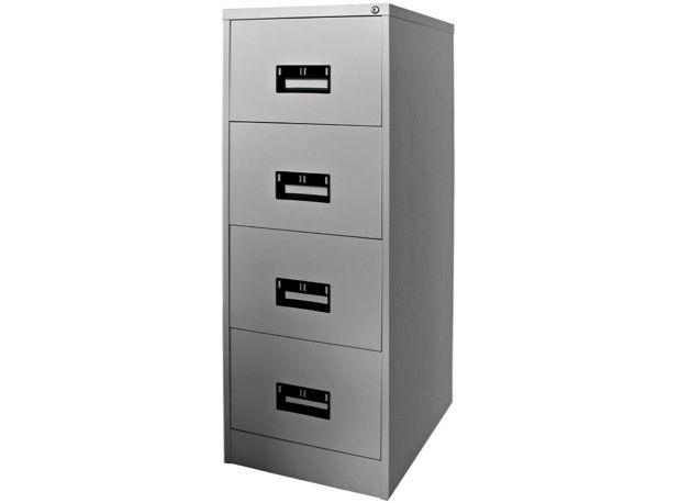 Hadid 4 Drawers Metal Filing Cabinet, Grey - Altimus