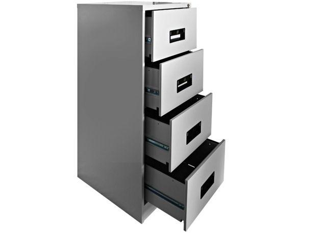 Hadid 4 Drawers Metal Filing Cabinet, Grey