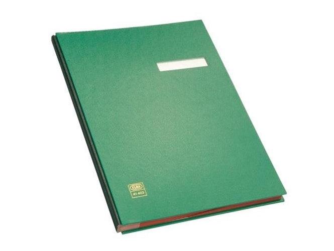 Elba 41403 Signature Book, 20 Compartments, PVC Cover, Green - Altimus