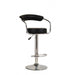 Counter Stool 1 w- Back Support & Chrome Base In Black PVC - Altimus