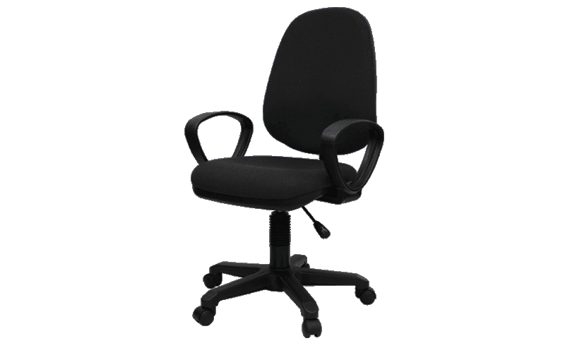 Secretary 686 High Back Chair Fabric Black - w- Arms - Altimus