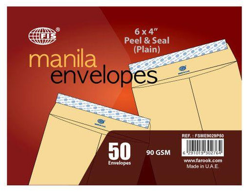 Manila Envelope - Peel & Seal, 6" x 4" (Pack of 50) - Altimus