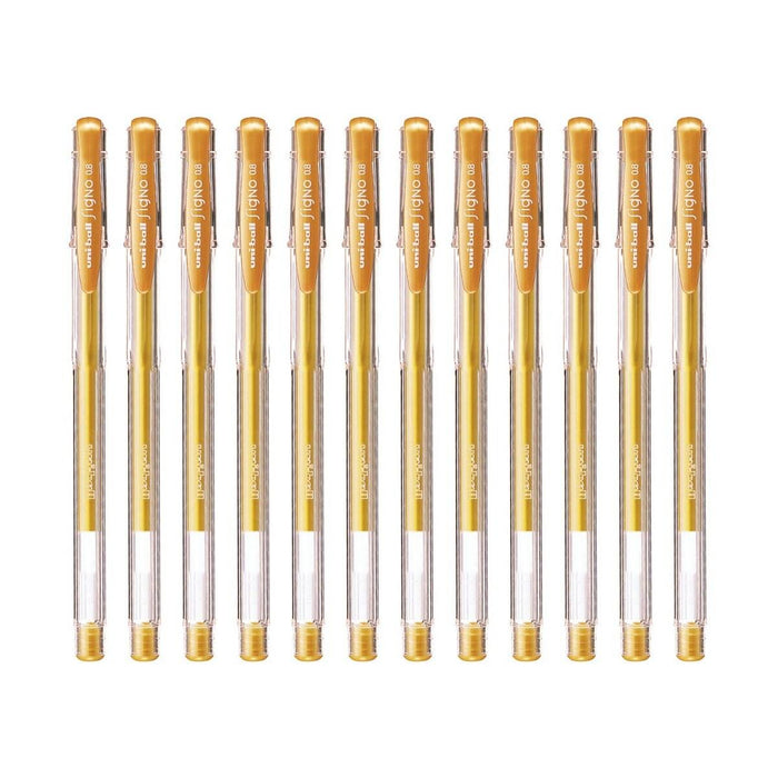 Uni-ball Signo Gel Ink Pen, Gold, 12pcs-box, MI-UM100-GD - Altimus