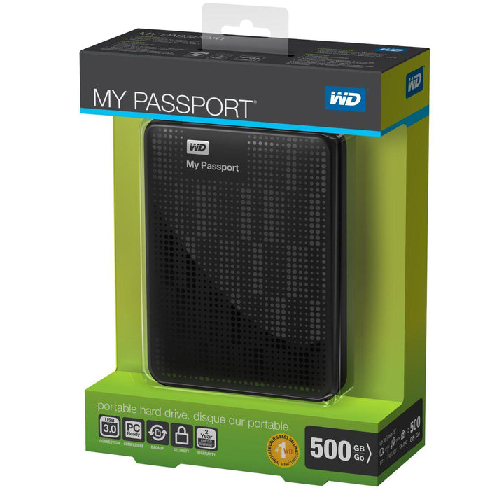 Western Digital My Passport 500GB Portable External Hard Drive Storage USB 3.0 - Altimus