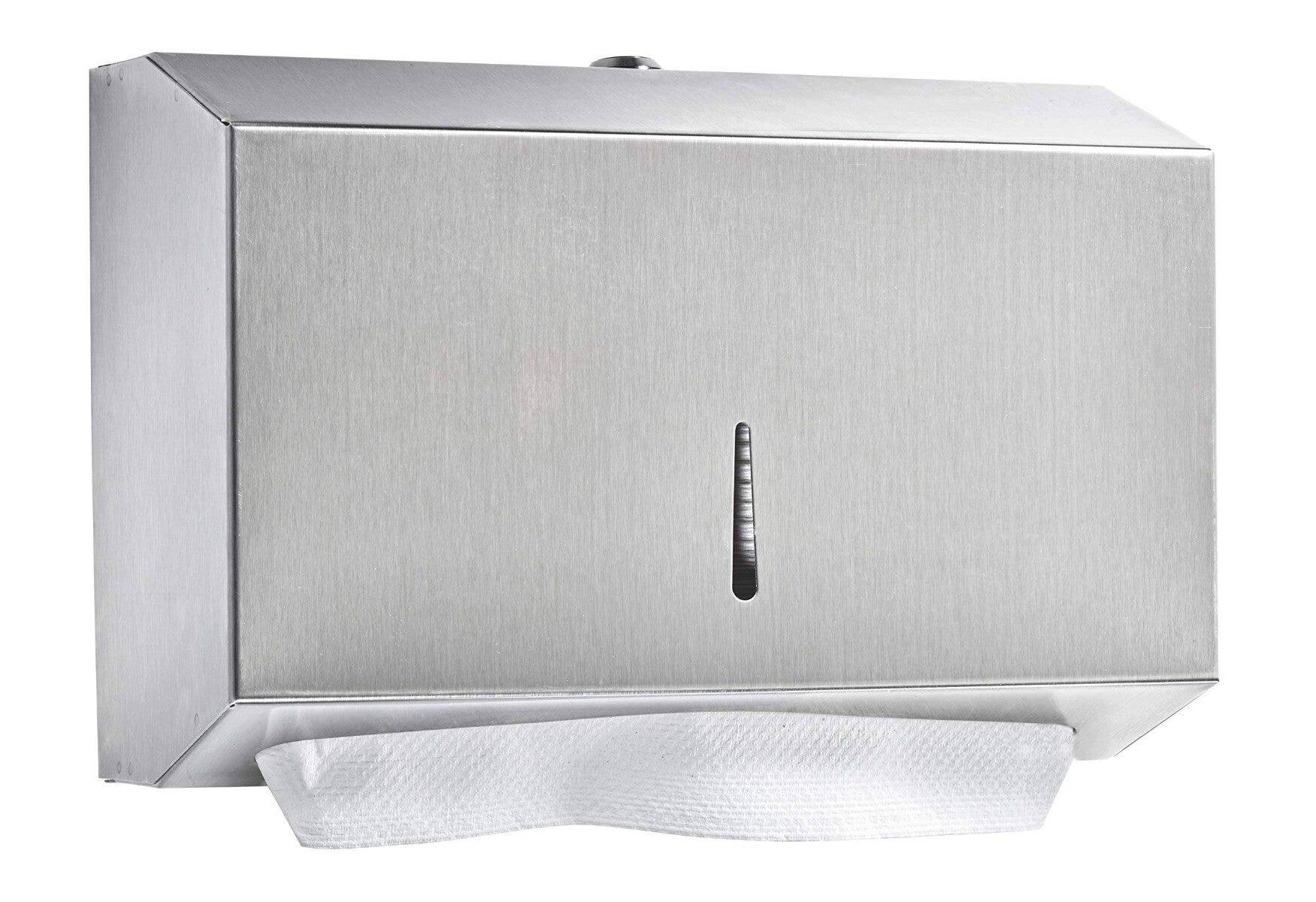 C-Fold - Interfold Stainless Steel-Mini Tissue Dispenser, 370x90x220mm (BQ209) - Altimus