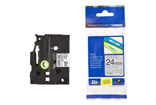 BROTHER P-touch 24mm TZ-951 Laminated Tape 8m Black on Silver - Altimus
