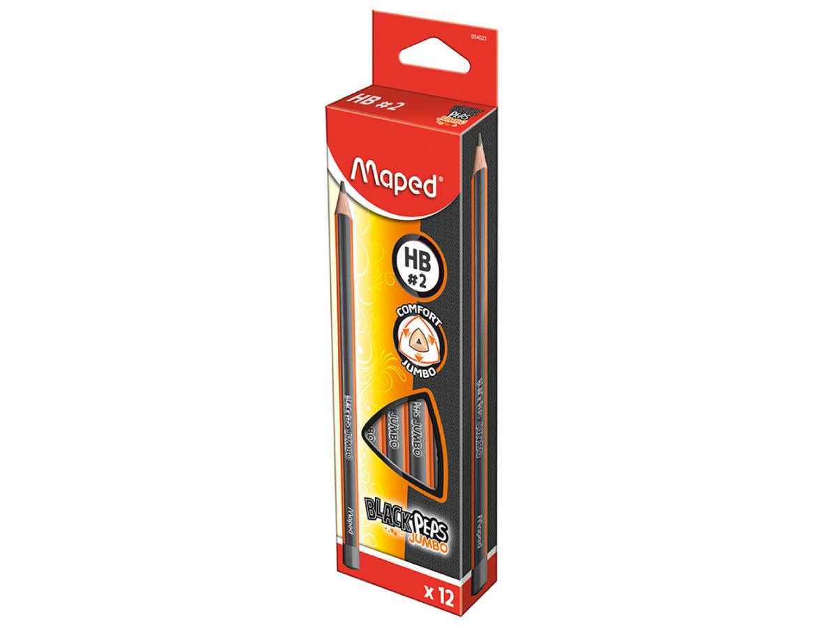 Maped MD-854021 Black Peps Jumbo Pencil, 12pcs/box - Altimus