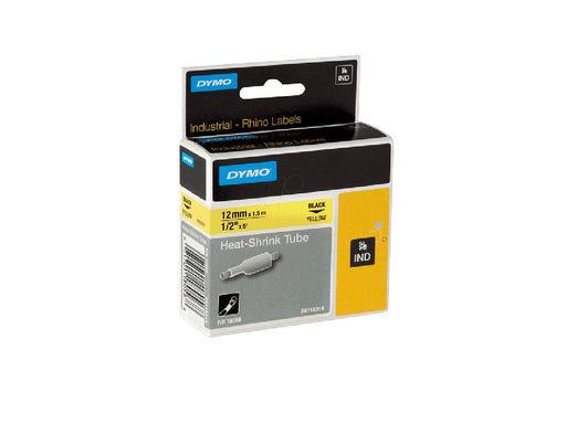 Dymo 18056 Rhino 12mm Heat Shrink Tube Black on Yellow - Altimus