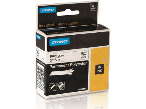 Dymo Rhino White Polyester Tape - 9mm, Black Text (18482-18766) - Altimus
