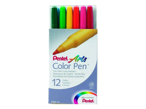 Pentel S360 Fibre Tip Color Pens, Assorted Colours (Pack of 12) - Altimus