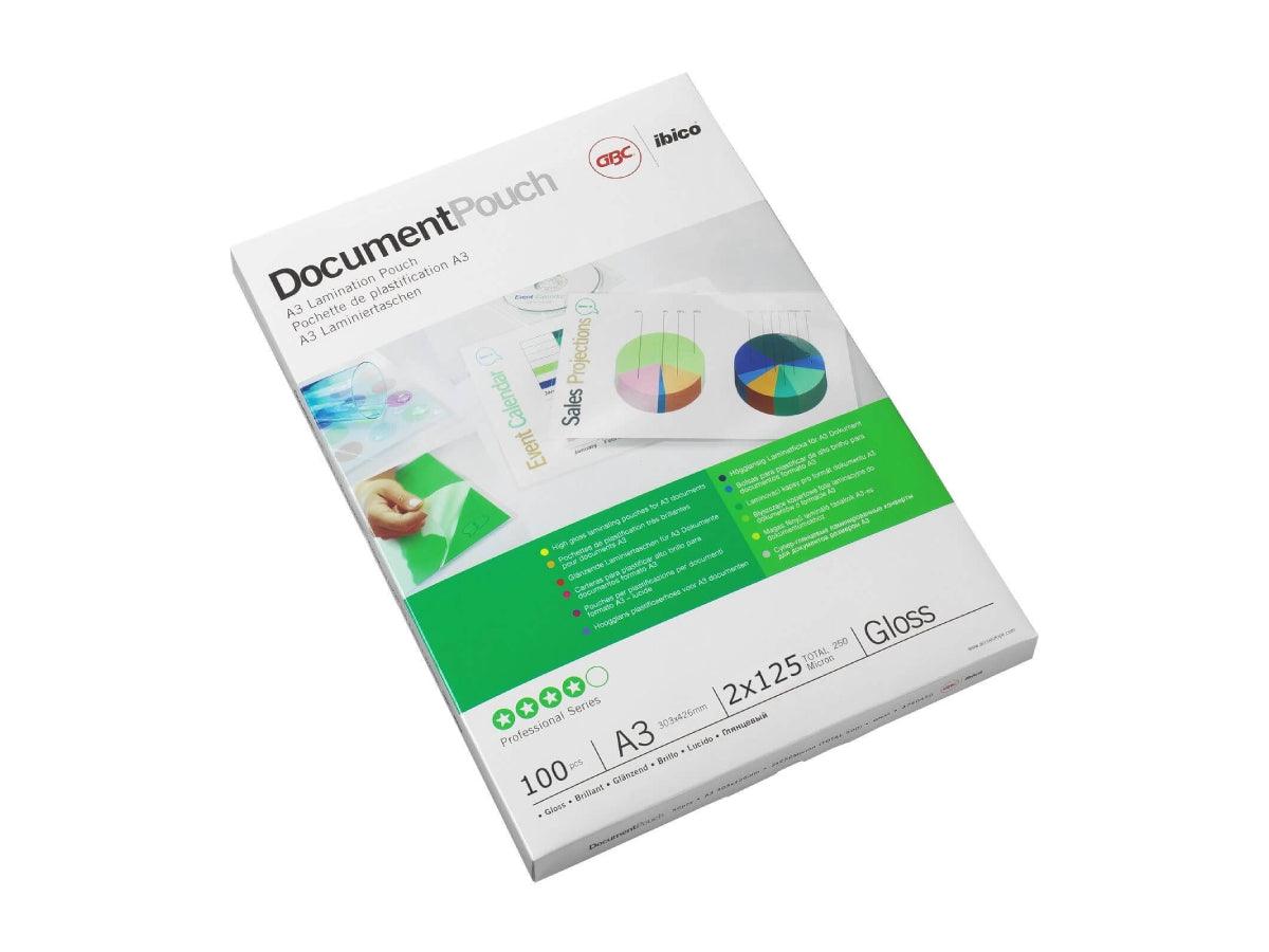 GBC Laminating Pouch Gloss A3 - 426 x 303, 125 x 2 Micron, Pack of 100 [3200725] - Altimus