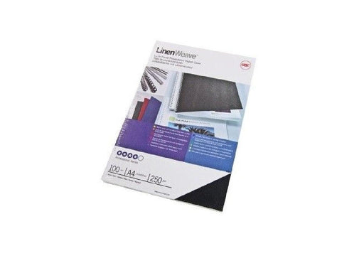 GBC LINENWEAVE THERMAL BINDING COVERS, 1.5MM, BLACK [BOX OF 100] - Altimus
