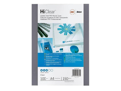 GBC Binding Cover PVC Hiclear Transparent A4 240MIC, 100/pack - Altimus