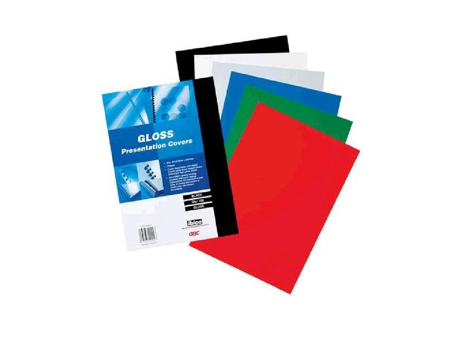 GBC PVC Opaque Binding Cover, 200Mic, Gloss Black, A4, [Pack of 100] - Altimus
