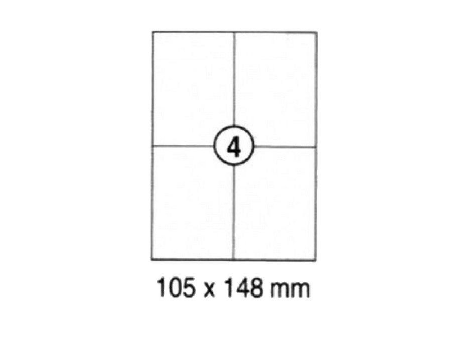xel-lent 4 labels-sheet, straight corner, 105 x 148 mm, 100sheets-pack