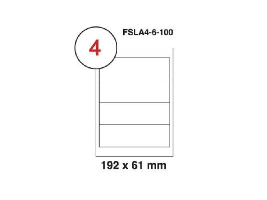 Multi Purpose Labels 192 X 61mm, 100Sheets-Box (FSLA4-6-100) - Altimus