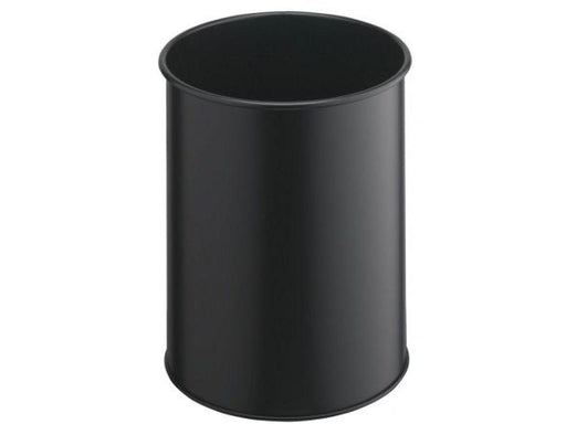 Durable Waste Basket Metal Round, 15 litres, Black - Altimus