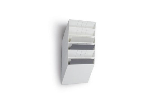 Durable FLEXIBOX 6 A4 Landscape, Wall Mounted Brochure Holder, 6 Tier, White - Altimus