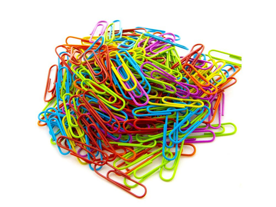 Modest Colored Paper Clips, Assorted Colors, 33mm, 100clips-pack