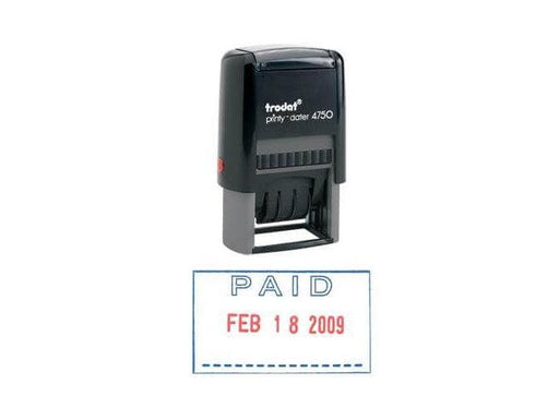 Trodat Printy 4750 Self Inking Dater Stamp "PAID" - Blue - Altimus